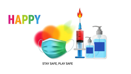 Covid 19 safety precautions and vaccination concept