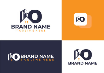 Letter O real estate logo vector - Letter O with home design.