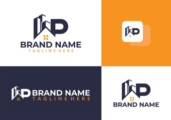 Letter P real estate logo vector - Letter P with home design.