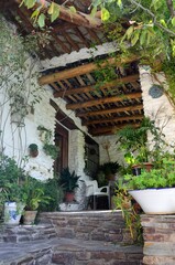 Techo tradicional en Pampaneira, Alpujarra de Granada, Andaluc&iacute;a, Espa&ntilde;a
