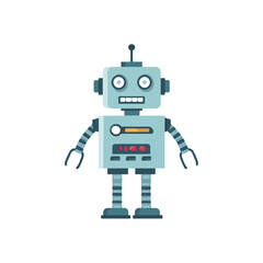 Fototapeta premium Cute Robot Illustration Blue Mechanical Character Design