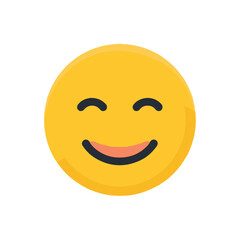 Happy Smiling Face Emoji on White Background
