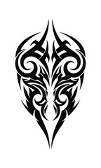 Fototapeta premium Tribal tattoo design with bold black swirls and sharp lines