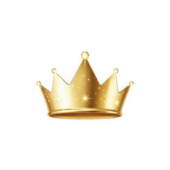 Golden crown with sparkles isolated on transparent background