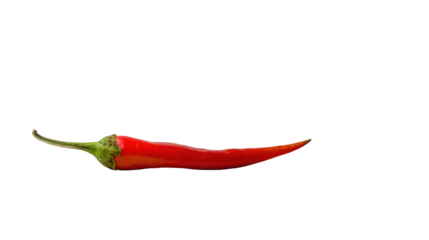 Fresh red hot chili pepper isolated isolated on transparent background.