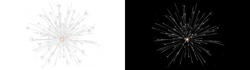 Fototapeta premium Transparent Bursting Fireworks Sparkle Light Effects