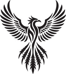 Fototapeta premium Stylized Phoenix Bird Vector Silhouette Logo Design