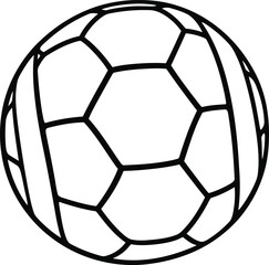 Obraz premium A monochromatic and stylized outline illustration of a classic soccer ball, ideal for sports branding, digital graphics, and athletic event promotions, conveying energy and playfulness