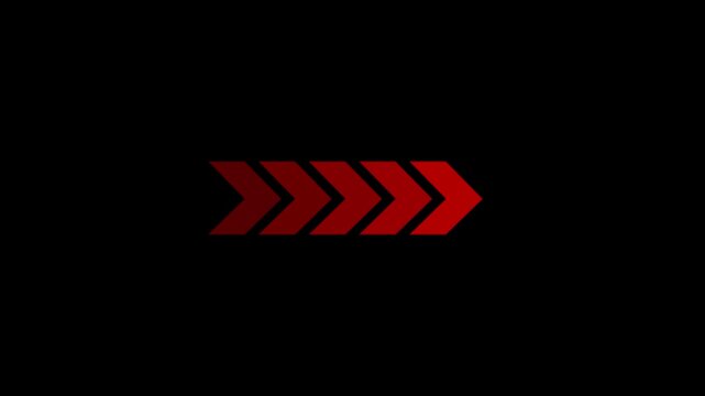 Direction concept, neon arrow icon, arrows indicates the direction of the overlay video layer. and looping neon line arrow icon animation 4k video...