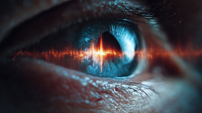 vibrant digital sound wave visualization showcasing complex data streams and a central glowing focal point representing advanced audio analysis and futuristic technology interface   - Powered by Adobe