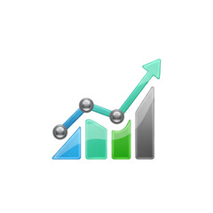 Vibrant business graph with upward trend and colorful bars