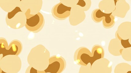 Artistic Illustration of Popcorn Kernels on Cream Background, Minimalist Food Vector Style for Cinema Theme