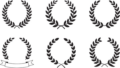 Laurel wreath designs and award ribbons for decoration and recognition purposes
