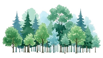 Lush green leaf forest illustration