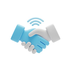 Handshake with Wi-Fi signal for online connection and partnership