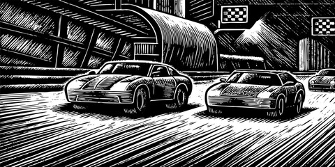 Futuristic Neon Racing Circuit © Isabella