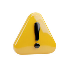 Warning sign with exclamation mark on yellow triangle