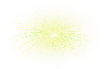 Radiant golden celebration fireworks with luminous yellow sparks, glitter trails, and starburst explosions ideal for premium event branding, New Year visuals, and festive vector images
