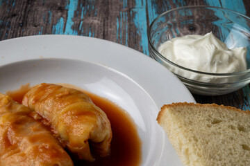 Hungarian Stuffed Cabbage With Sour Cream