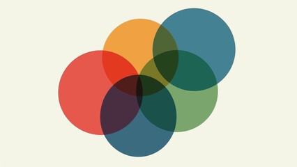 Obraz premium Vibrant overlapping circles in modern abstract art style