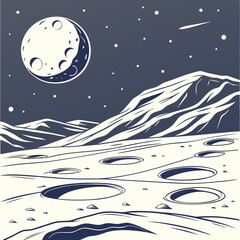 Moonlit mountain landscape © Mamun