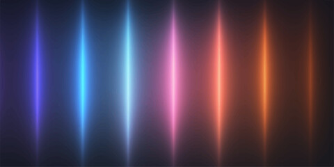 A vibrant abstract design features a dark blue backdrop with glowing light rays and colorful motion effects creating a bright energy loop texture © NUR 0.2