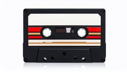 Classic Audio Cassette Tape with Retro Label Design on White Background