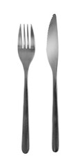 Silverware fork and knife for dining on transparent background