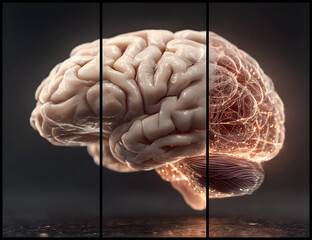 Human brain in three planes
