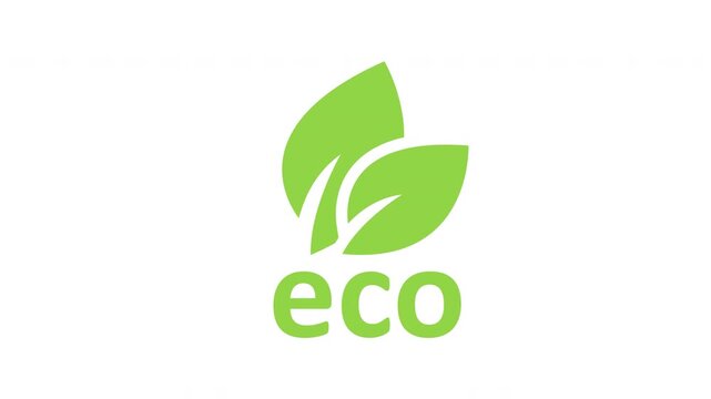 Eco icon animation representing sustainability, nature care, renewable energy, and environmentally friendly solutions.