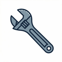Obraz premium Wrench Flat Vector Icon on White Background