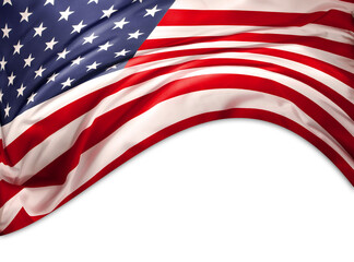 American flag on white