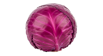 Obraz premium A vibrant red cabbage against a black background