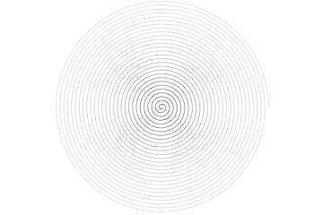 numerous progressively tighter black specks winding to the middle creating a helix on a white backdrop