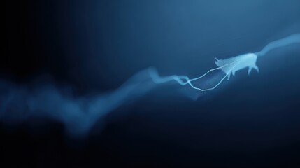 Blue abstract stock market graphic with bullish trend, upward line graph and bull icon, trading success concept