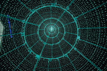 Fototapeta premium light tunnel , futuristic abstract perspective