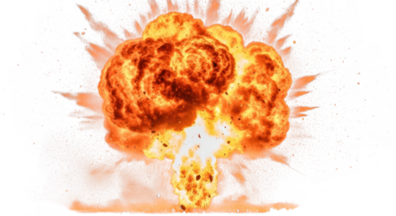 Explosion effect isolated on transparent background isolated on transparent background