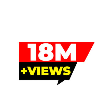 18M audience tracker sticker, digital traffic badge, online creator icon, streaming influence mark, social visibility