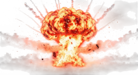 Explosion effect isolated on transparent background isolated on transparent background