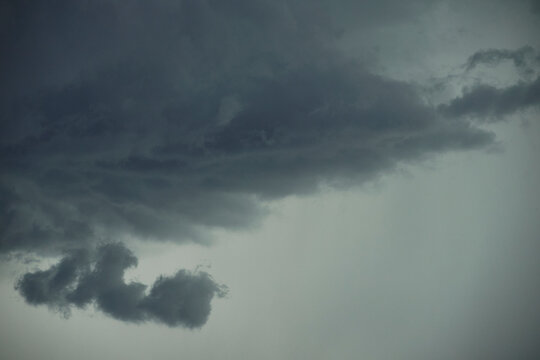 Sky full of white clouds, bright blue sky, storm day