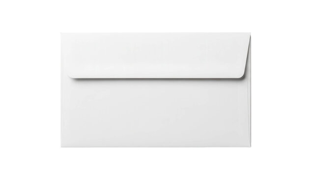 White square envelope with closed flap, cut out, stock png, isolated on transparent background
