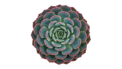 Close up of green succulent plant echeveria in rosette pattern, cut out, stock png, isolated on transparent background