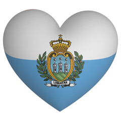 3d heart flag of San Marino icon vector illustration