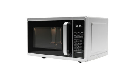 Fototapeta premium White microwave oven isolated on transparent background isolated on transparent background