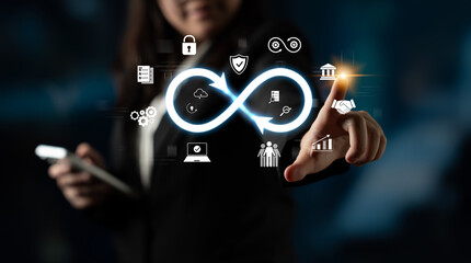 The infinity concept represents limitless innovation, creative growth, and embracing endless...