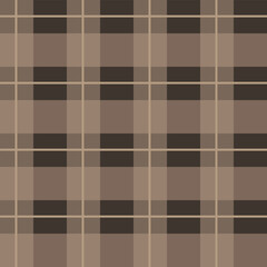 Seamless pattern with classic checkered design in brown color. Checkered tartan plaid. Geometric background design for fabric and prints