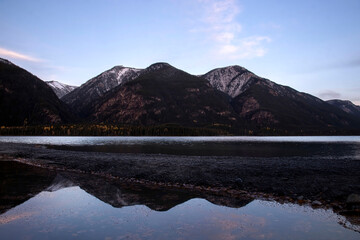 Mountains at Muncho Lake in Canada