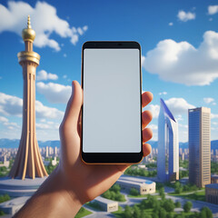 hand holding smart phone