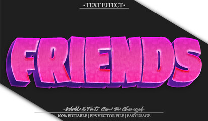 Friends Friendship Buddy Bond Social Fun Connection Text Effect Editable Alphabet