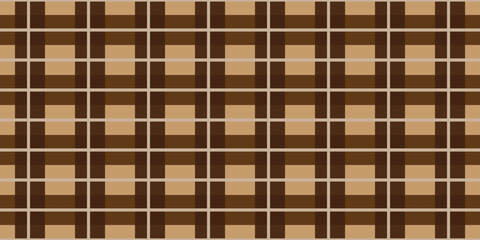 Seamless pattern with classic checkered design in brown color. Checkered tartan plaid. Geometric background design for fabric and prints